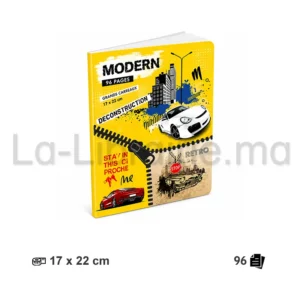 Cahier 96 pages grands carreaux 17 x 22 cm