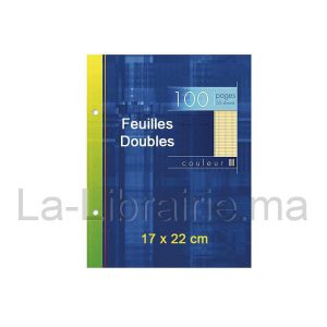 Image du produit Pochette feuilles double jaune - 17 x 22 cm