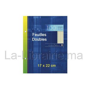 Image du produit Pochette feuilles double vert - 17 x 22 cm