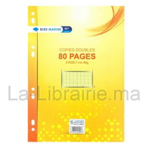 Image du produit Pochette doubles feuilles grand carreaux 21 x 29,7 cm - Jaune