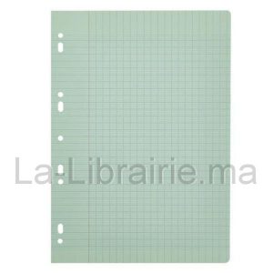 Image du produit Pochette doubles feuilles grand carreaux 21 x 29,7 cm - Vert