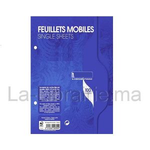 Image du produit Pochette feuilles mobiles grand carreaux 21 x 29,7 cm - Blanche