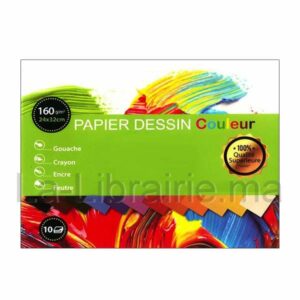 Image du produit Pochette 10 feuilles papier dessin couleurs 24 x 32 cm - 180 Gr