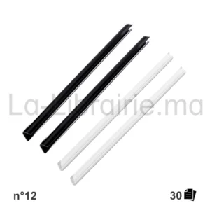 Serre-feuilles n°12 en plastique pour reliure de documents A4 jusqu’à 30 feuilles.