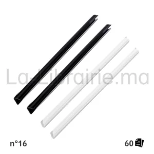 Serre-feuilles n°16 en plastique pour reliure de documents A4 jusqu’à 60 feuilles.