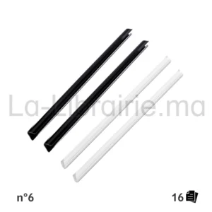 Serre-feuilles n°6 en plastique pour reliure de documents A4 jusqu’à 16 feuilles. Taille : n°6