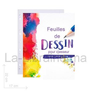 Image du produit Pochette feuilles mobiles de dessin blanches - 17 x 22 cm