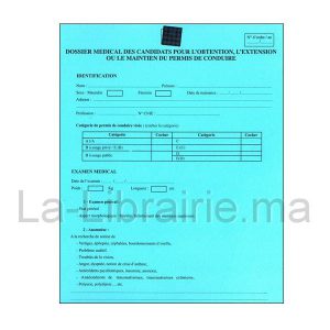 Image du produit Dossier médical bleu - Renouvellement permis