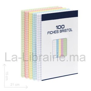 Image du produit Pochette 100 fiches bristol multi-couleurs - 15 x 21 cm