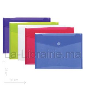 Image du produit Pochette à bouton en plastique couleur - 21 X 29,7 cm
