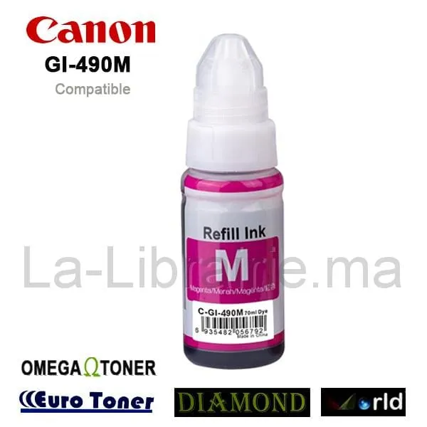 Image du produit Bouteille d'encre CANON compatible MAGENTA - GI-490M
