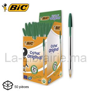 Image du produit Boite 50 stylos à bille vert cristal - BIC