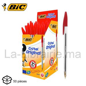 Image du produit Boite 50 stylos à bille rouge cristal - BIC