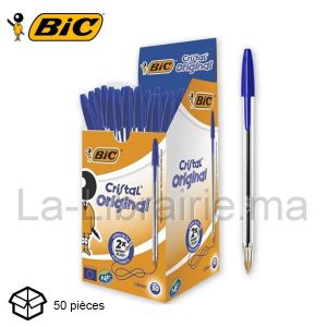 Image du produit Boite 50 stylos à bille bleu cristal - BIC