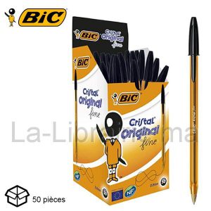 Image du produit Boite 50 stylos à bille noir pointe fine - BIC