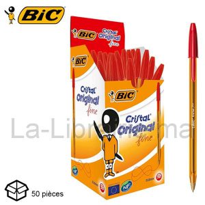 Image du produit Boite 50 stylos à bille rouge pointe fine - BIC