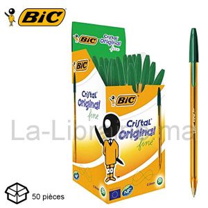 Image du produit Boite 50 stylos à bille vert pointe fine - BIC