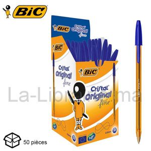 Image du produit Boite 50 stylos à bille bleu pointe fine - BIC