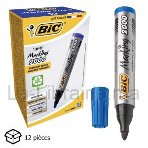 Image du produit Boite 12 marqueurs permanent bleu - BIC