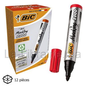 Image du produit Boite 12 marqueurs permanent rouge - BIC