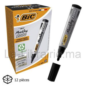 Image du produit Boite 12 marqueurs permanent noir - BIC