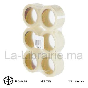 Image du produit Lot de 6 rouleaux adhésifs havane transparent - 100 métres