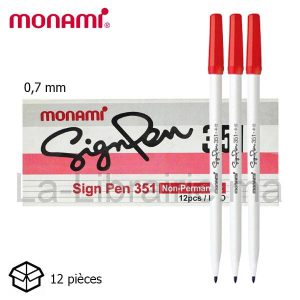 Image du produit Boite 12 stylos sign pen 351 rouge  0,7 mm - MON AMI