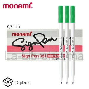 Image du produit Boite 12 stylos sign pen 351 vert  0,7 mm - MON AMI