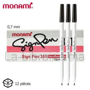 Image du produit Boite 12 stylos feutre sign pen 351 noir 0,7 mm - MON AMI