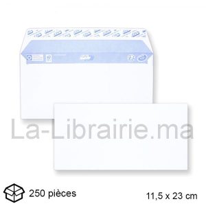 Image du produit Boite 500 enveloppes blanche pochette - 11,5 x 23 cm
