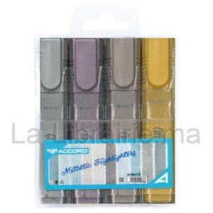 Image du produit Pochette 4 surligneurs métallique