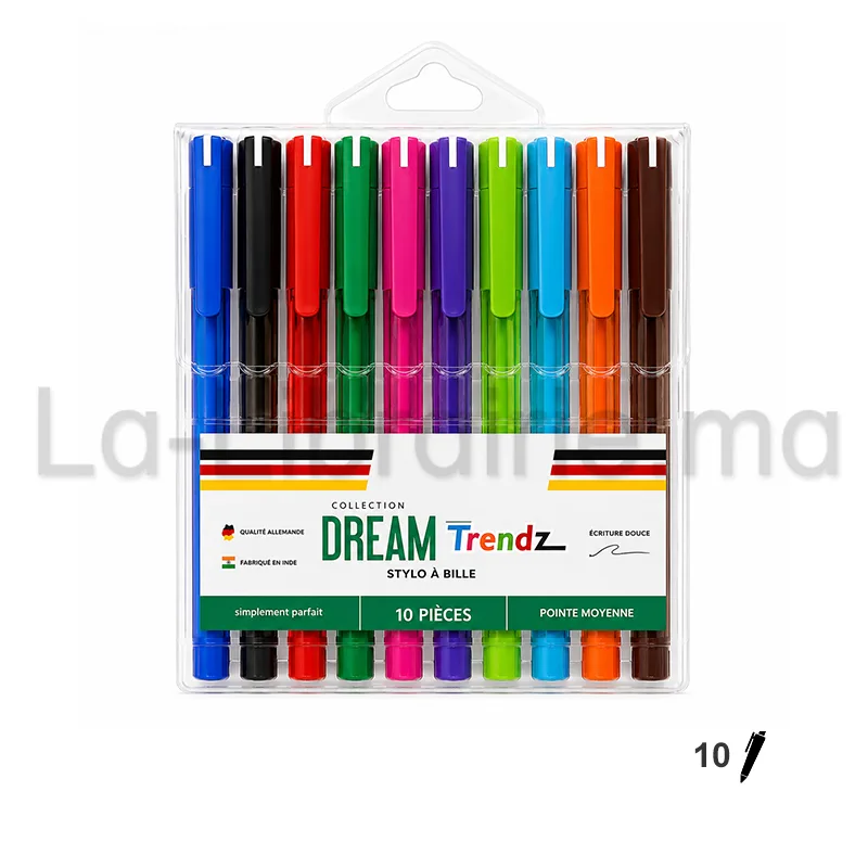 Pochette 10 stylos couleurs fifty