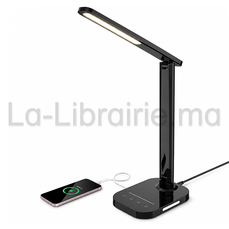 Lampe de bureau LED 12W avec port de charge USB
