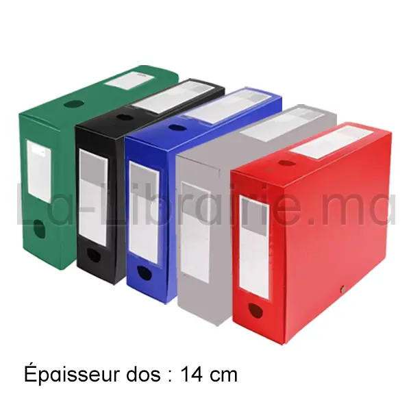 Image du produit Boîte d’archives en plastique 14 cm, format 24 x 32 cm avec bouton de fermeture