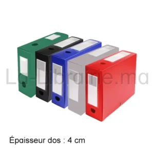 Image du produit Boîte d’archives en plastique 4 cm, format 24 x 32 cm avec bouton de fermeture