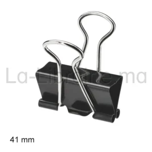 Image du produit Pince double clip noire 41 mm capacité 100 feuilles