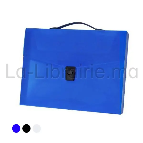 Image du produit Valisette porte-document en plastique polypropylène - mallette avec Poignée et Fermeture à Clip - 32 x 24 cm