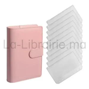 Image du produit Classeur budgétaire A5 en cuir couverture de reliure à 6 anneaux avec fermeture à boucle magnétique