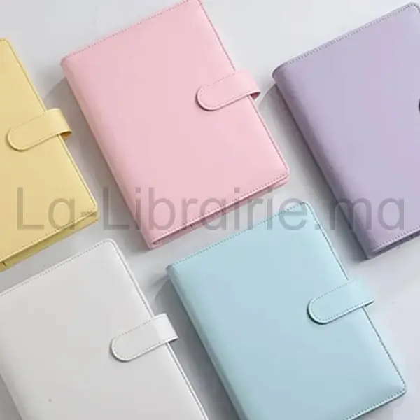 Image du produit Classeur budgétaire A5 en cuir couverture de reliure à 6 anneaux avec fermeture à boucle magnétique