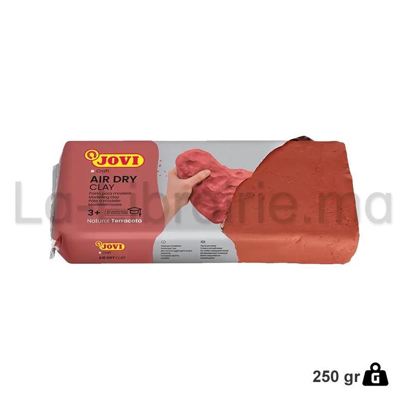 Pâte à modeler Jovi Air Dry Clay natural terracotta de 250 g, terre cuite naturelle