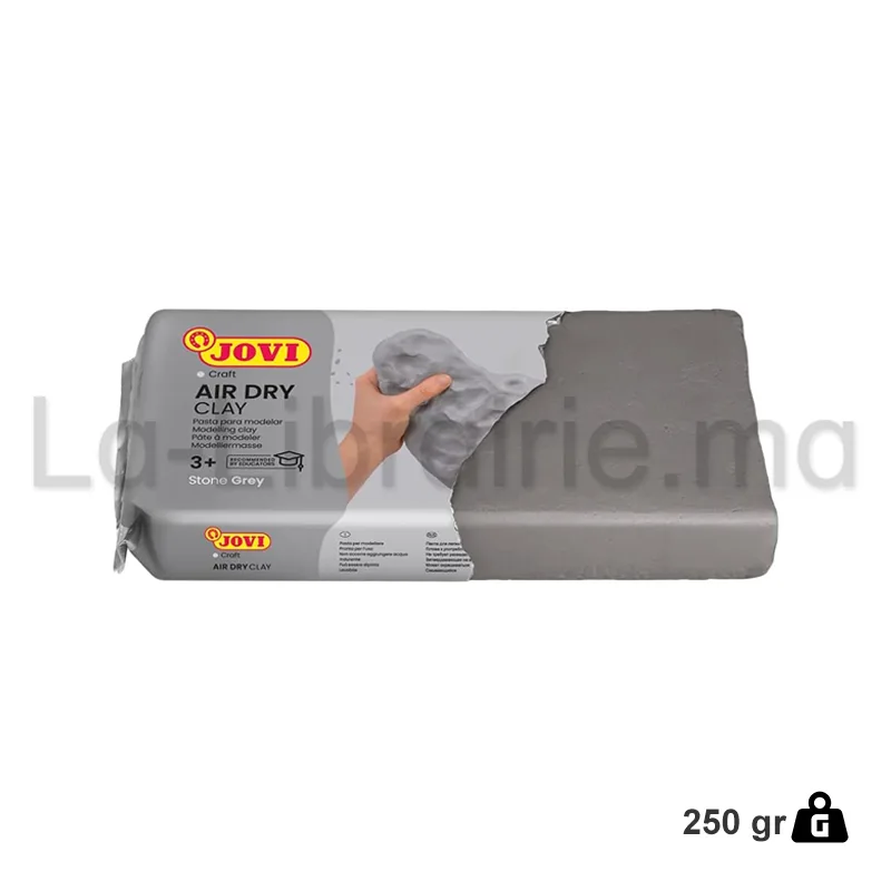 Pâte à modeler Jovi Air Dry Clay Stone Grey de 250 g, gris pierre