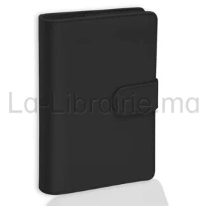 Classeur budgétaire noir A5 en simili cuir avec fermeture à boucle magnétique