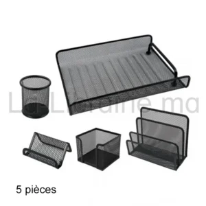 Set de bureau en métal noir 5 pièces