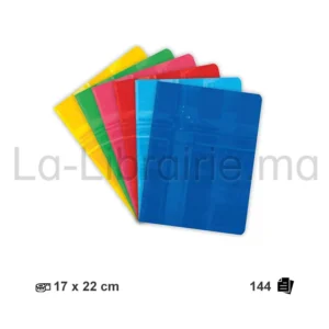 Cahier scolaire 144 pages grands carreaux (séyès) au format 17 x 22 cm