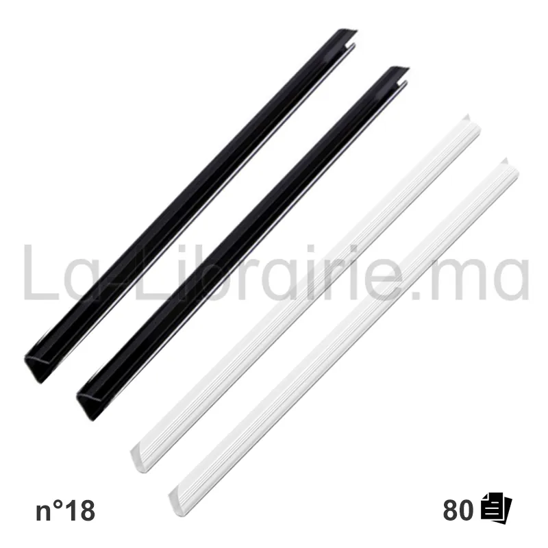 Serre-feuilles n°18 en plastique capacité 80 feuilles pour reliure de documents A4