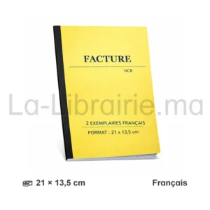 Carnet de factures NCR 2 exemplaires en français format 21 × 13,5 cm