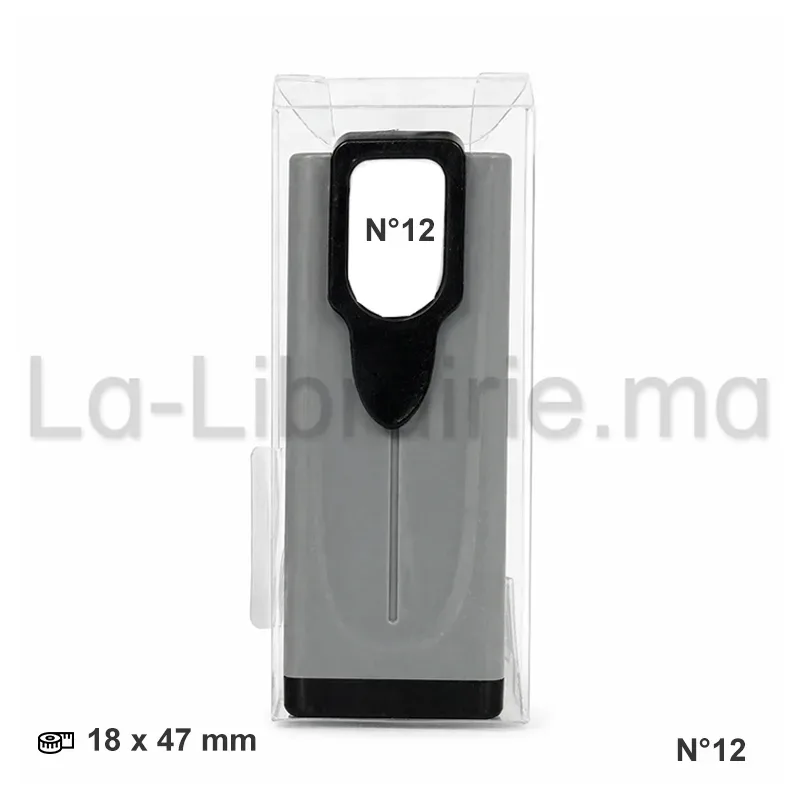 Cachet stylo auto-encreur N°12 format 18 x 47 mm