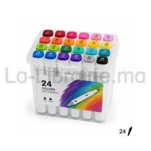 Boîte de 24 marqueurs permanents double tête Sketch Marker