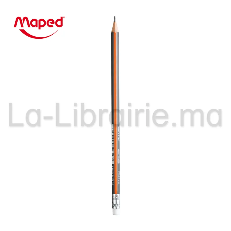 Crayon graphite Maped Black'Peps HB2 avec gomme intégrée