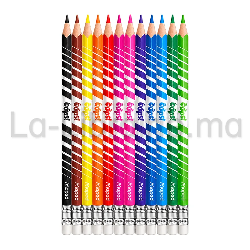 Boîte de 12 crayons de couleur effaçables Maped Color’Peps Oops avec gomme